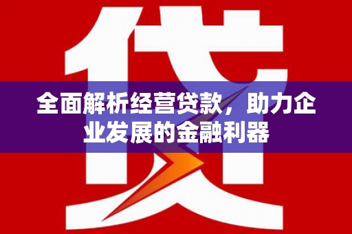 乌拉特后旗全面解析经营贷款，助力企业发展的金融利器