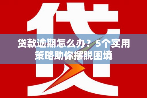 色达贷款逾期怎么办？5个实用策略助你摆脱困境