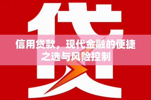 水城信用贷款，现代金融的便捷之选与风险控制
