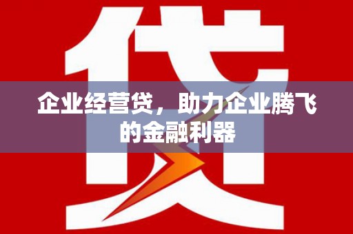 昆明企业经营贷，助力企业腾飞的金融利器