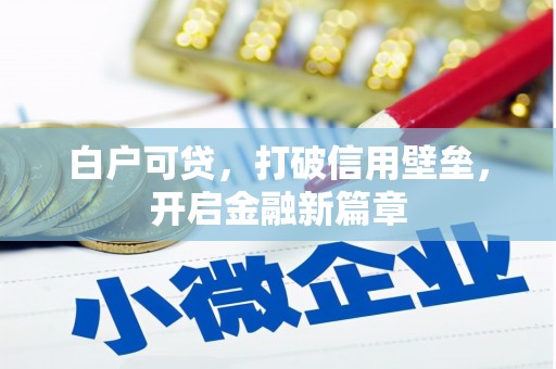 从江白户可贷，打破信用壁垒，开启金融新篇章