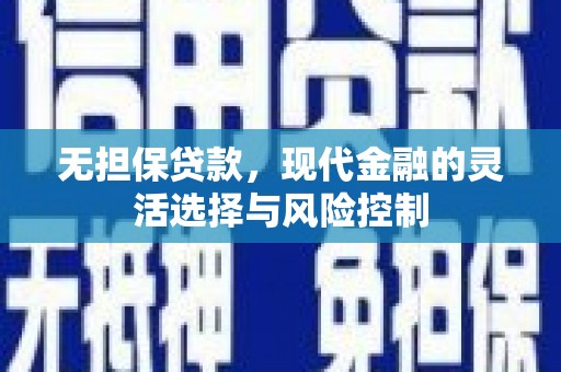 中西区无担保贷款，现代金融的灵活选择与风险控制