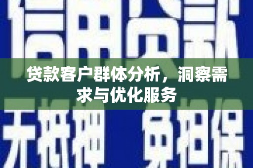 盖州贷款客户群体分析，洞察需求与优化服务
